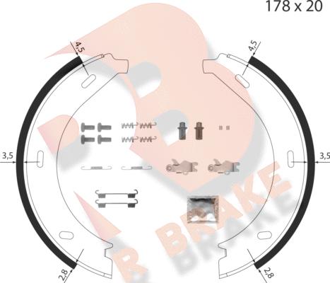 R Brake 79RBPB4017 - Bremžu loku kompl., Stāvbremze ps1.lv