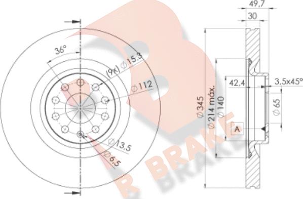 R Brake 78RBD14083 - Bremžu diski ps1.lv