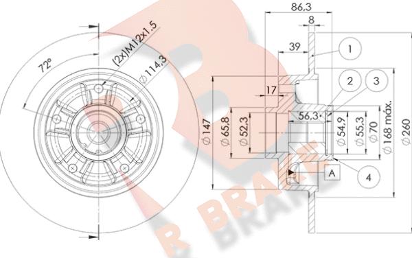 R Brake 78RBD14023 - Bremžu diski ps1.lv