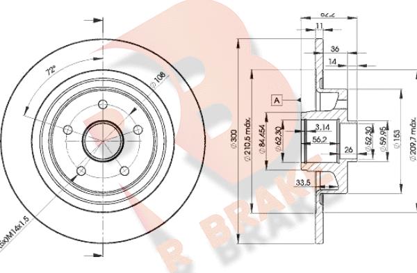 R Brake 78RBD14108 - Bremžu diski ps1.lv