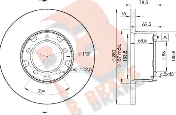 R Brake 78RBD14280 - Bremžu diski ps1.lv