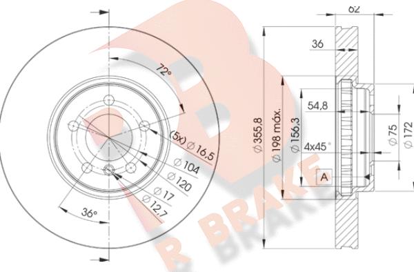 R Brake 78RBD15684 - Bremžu diski ps1.lv