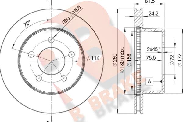 R Brake 78RBD15115 - Bremžu diski ps1.lv