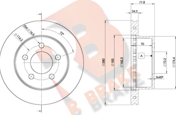 R Brake 78RBD15396 - Bremžu diski ps1.lv