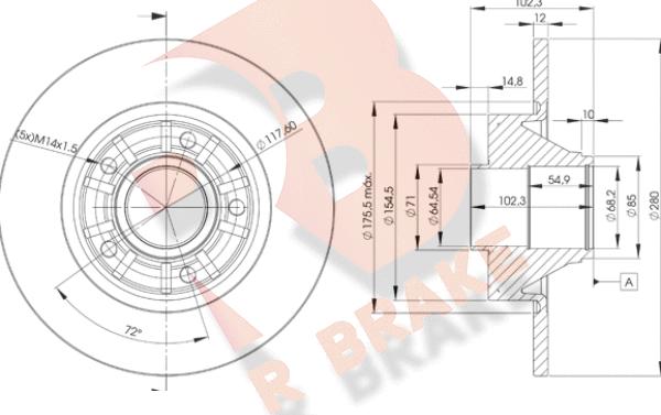 R Brake 78RBD16846 - Bremžu diski ps1.lv