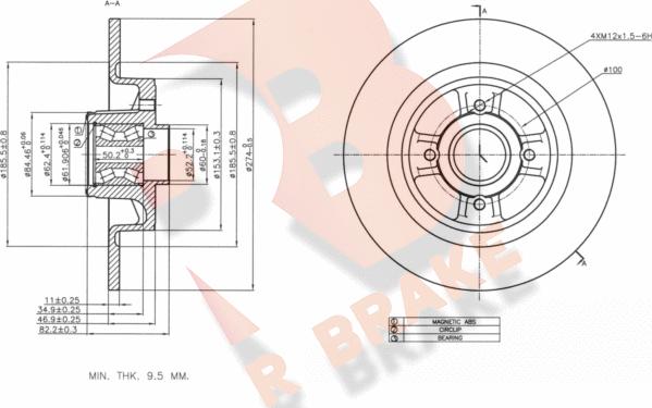 R Brake 78RBD16329 - Bremžu diski ps1.lv