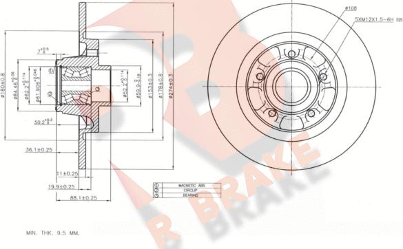 R Brake 78RBD16327 - Bremžu diski ps1.lv