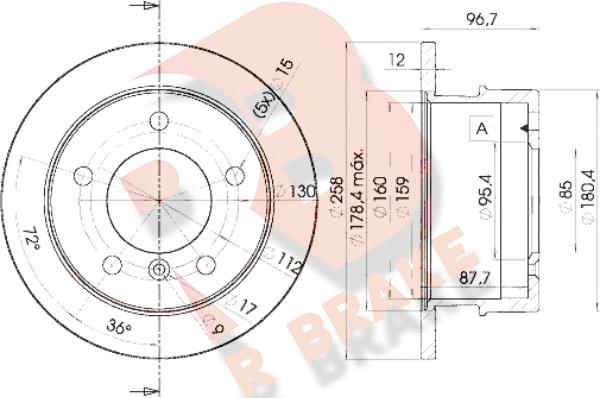 R Brake 78RBD10184 - Bremžu diski ps1.lv