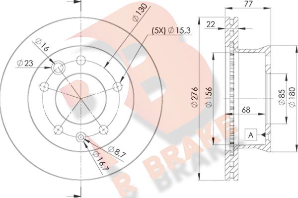 R Brake 78RBD10181 - Bremžu diski ps1.lv