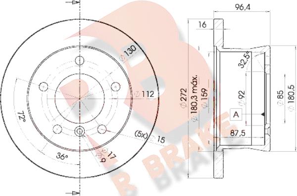 R Brake 78RBD10183 - Bremžu diski ps1.lv