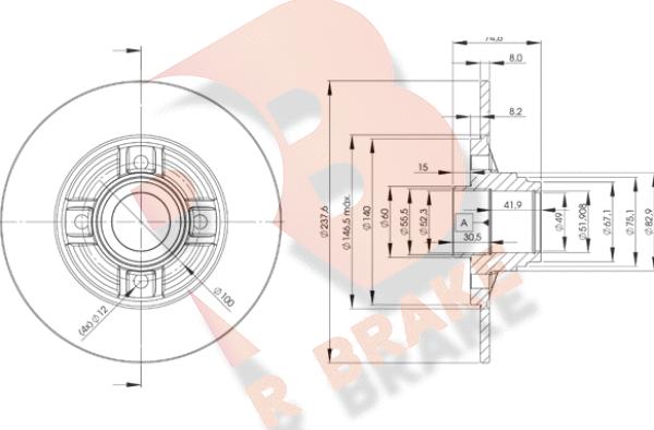 R Brake 78RBD18078 - Bremžu diski ps1.lv