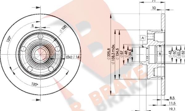 R Brake 78RBD13576 - Bremžu diski ps1.lv