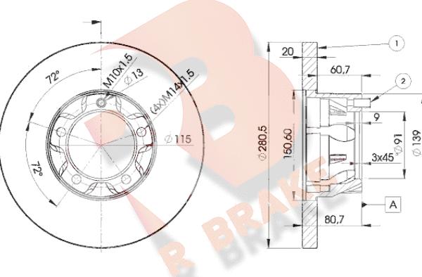 R Brake 78RBD13017 - Bremžu diski ps1.lv