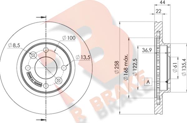 R Brake 78RBD13108 - Bremžu diski ps1.lv