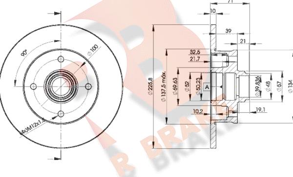 R Brake 78RBD13393 - Bremžu diski ps1.lv