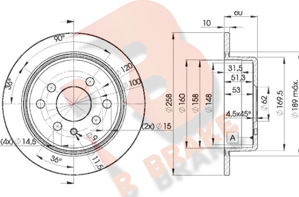 R Brake 78RBD29581 - Bremžu diski ps1.lv