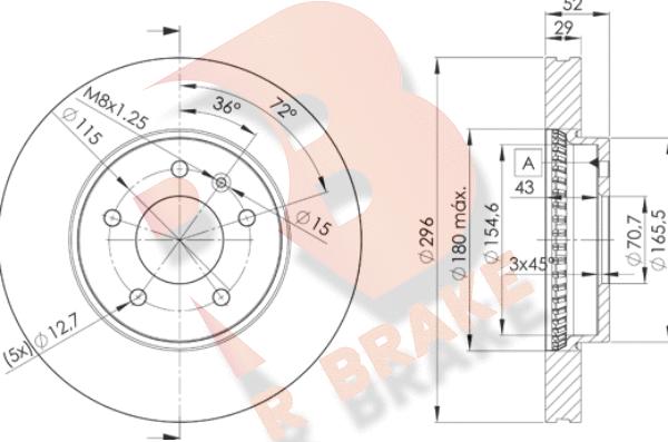 R Brake 78RBD29048 - Bremžu diski ps1.lv