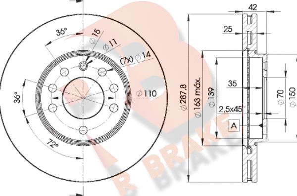 R Brake 78RBD29043 - Bremžu diski ps1.lv