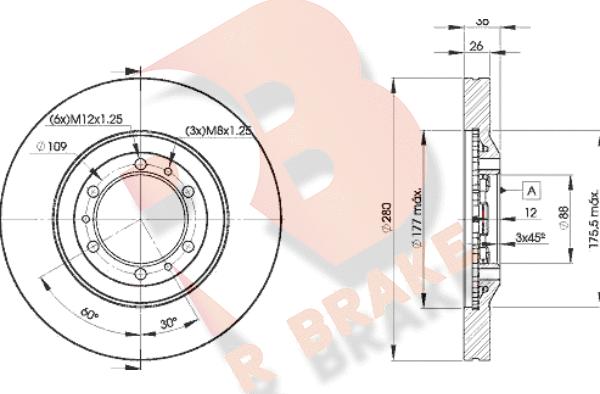 R Brake 78RBD29050 - Bremžu diski ps1.lv