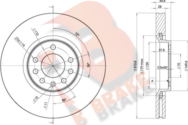 R Brake 78RBD29005 - Bremžu diski ps1.lv