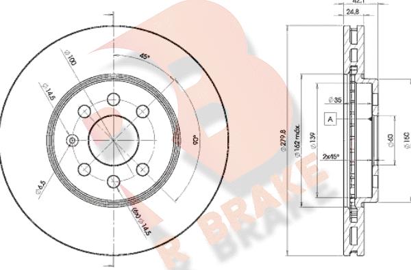 R Brake 78RBD29001 - Bremžu diski ps1.lv