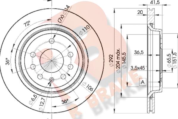 R Brake 78RBD29114 - Bremžu diski ps1.lv