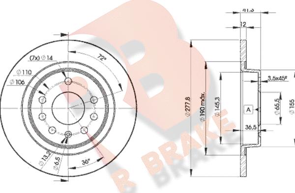 R Brake 78RBD29115 - Bremžu diski ps1.lv