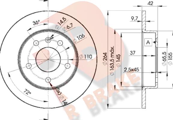 R Brake 78RBD29110 - Bremžu diski ps1.lv