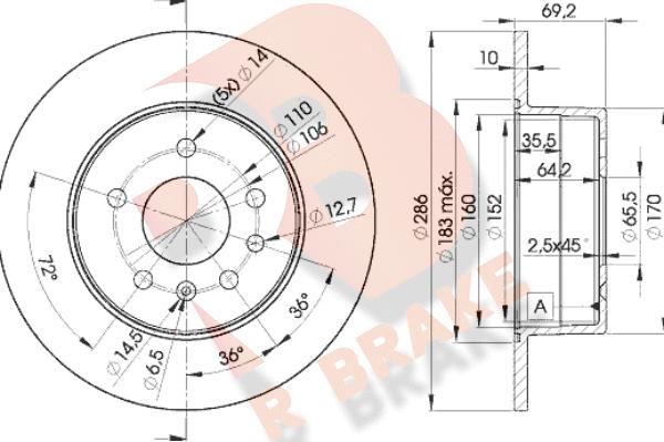 R Brake 78RBD29210 - Bremžu diski ps1.lv