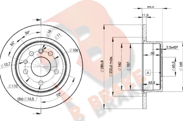 R Brake 78RBD29211 - Bremžu diski ps1.lv