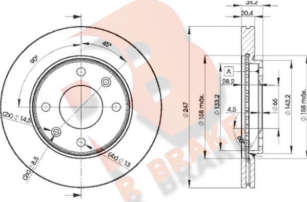 R Brake 78RBD24694 - Bremžu diski ps1.lv