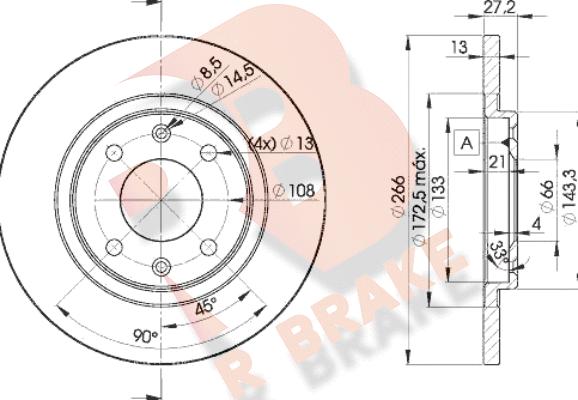 R Brake 78RBD24692 - Bremžu diski ps1.lv