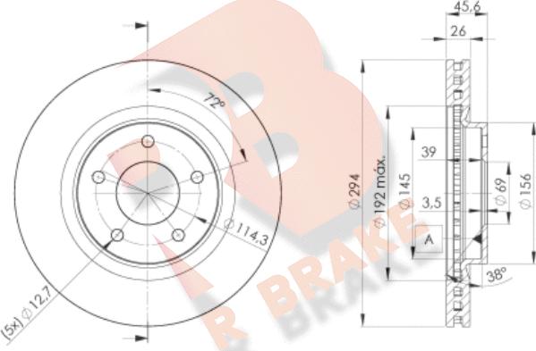 R Brake 78RBD24644 - Bremžu diski ps1.lv