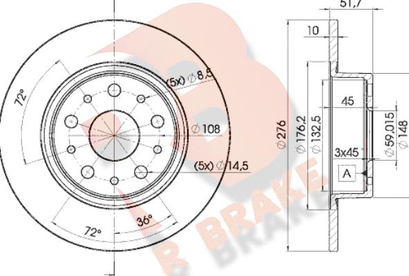 R Brake 78RBD24646 - Bremžu diski ps1.lv