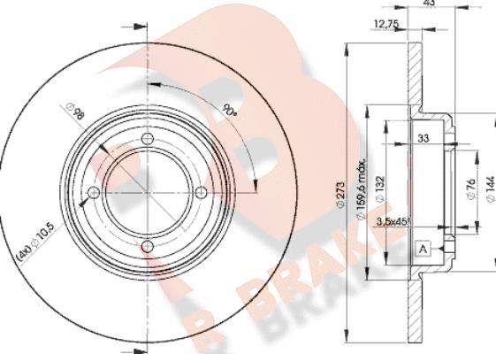 R Brake 78RBD24642 - Bremžu diski ps1.lv