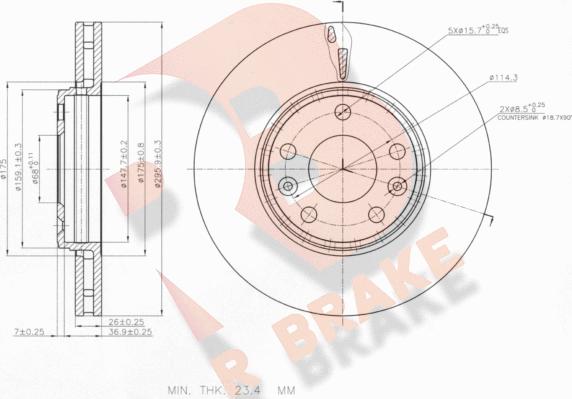 R Brake 78RBD24668 - Bremžu diski ps1.lv