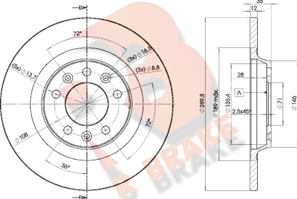 R Brake 78RBD24609 - Bremžu diski ps1.lv