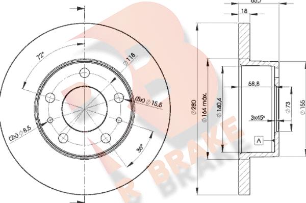 R Brake 78RBD24680 - Bremžu diski ps1.lv