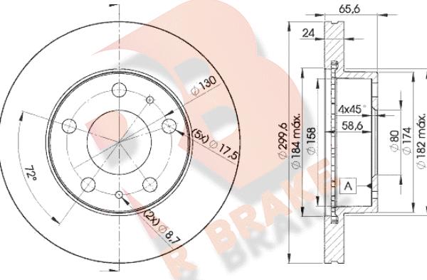 R Brake 78RBD24682 - Bremžu diski ps1.lv