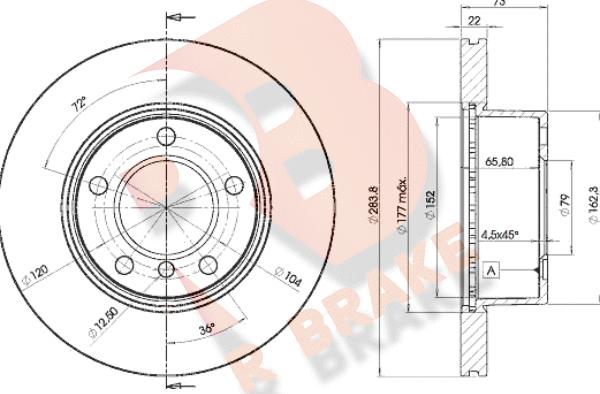 R Brake 78RBD24629 - Bremžu diski ps1.lv