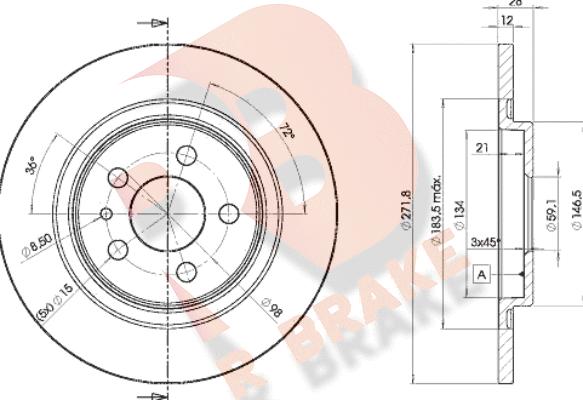 R Brake 78RBD24679 - Bremžu diski ps1.lv