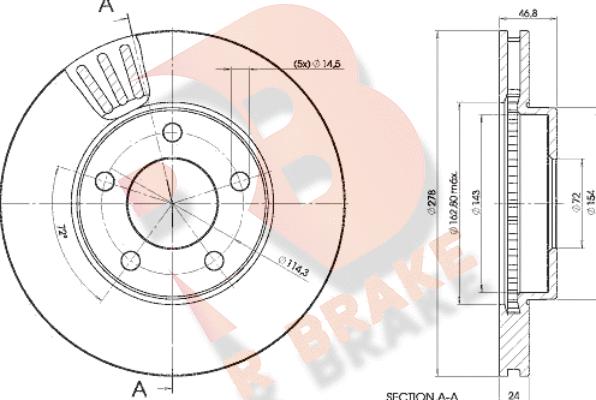 R Brake 78RBD24093 - Bremžu diski ps1.lv