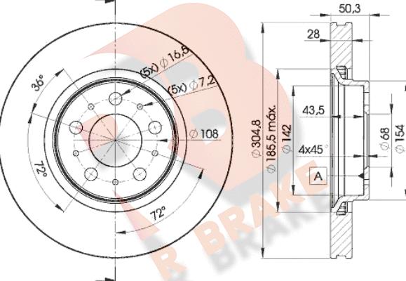 R Brake 78RBD24045 - Bremžu diski ps1.lv