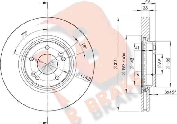 R Brake 78RBD24051 - Bremžu diski ps1.lv