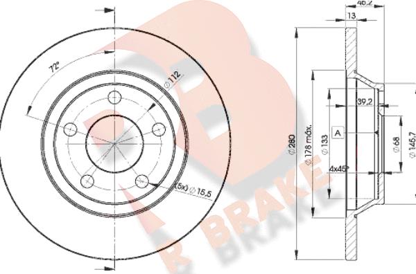 R Brake 78RBD24064 - Bremžu diski ps1.lv