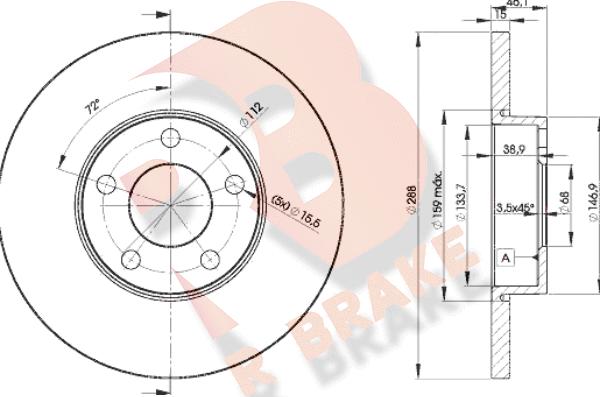 R Brake 78RBD24061 - Bremžu diski ps1.lv