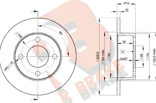 R Brake 78RBD24010 - Bremžu diski ps1.lv