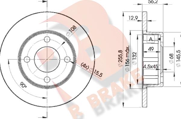 R Brake 78RBD24012 - Bremžu diski ps1.lv