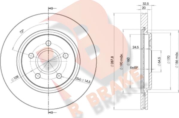 R Brake 78RBD24089 - Bremžu diski ps1.lv