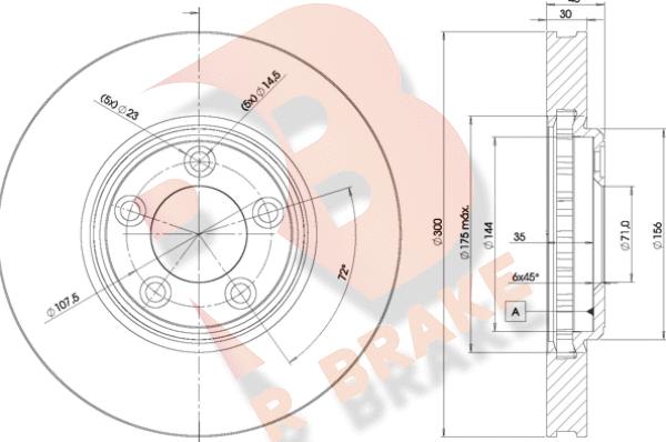 R Brake 78RBD24088 - Bremžu diski ps1.lv